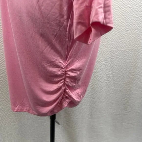 Made by Johnny Women's V-Neck 3/4 Sleeve Dolman Top with Side Shirring XXXL PINK - Picture 6 of 9